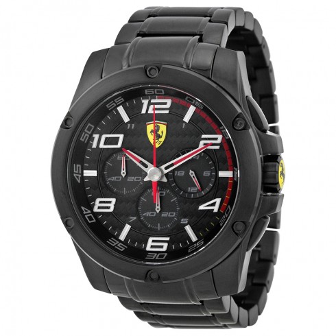 Ferrari Scuderia Paddock Chronograph Black Dial Black Ion-plated Men's Watch 830033 watches