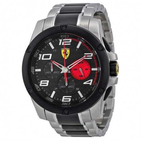 Ferrari Scuderia Paddock Chronograph Black Dial Two-tone Men's Watch 830032 watches