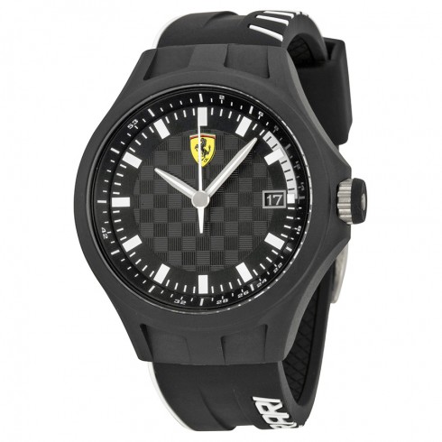 Ferrari Scuderia Pit Crew Black Dial Black Silicone Men's Watch 830125 watches