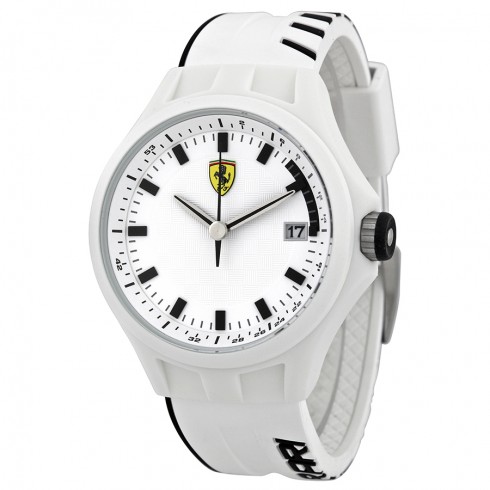 Ferrari Scuderia Pit Crew White Dial White Silicone Men's Watch 830124 watches