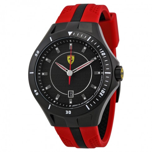 Ferrari Scuderia Race Day Black Dial Red and Black Silicone Men's Watch 830080 watches