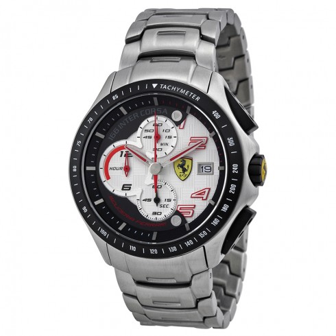 Ferrari Scuderia Race Day Chronograph Black and White Dial Stainless Steel Men's Watch 830085 watches
