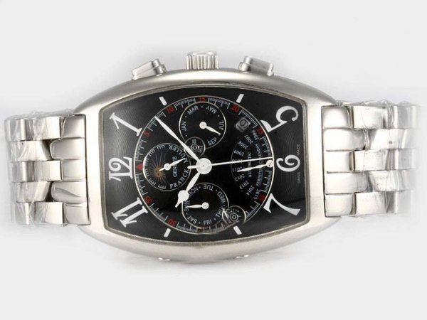 Franck Muller Casablanca 5850 CC Black Dial Rectangle Stainless Steel Case Watch watches