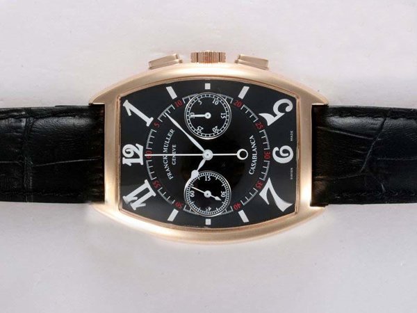 Franck Muller Cintree Curvex Chronograph 8885 CCC DT Manual Winding Rectangle Black Dial Watch watches