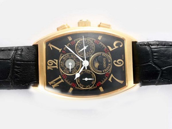 Franck Muller Cintree Curvex Chronograph 9880 CC QP B Black Dial 36x49mm Watch watches