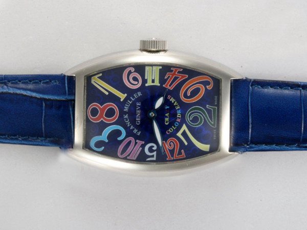 Franck Muller Cintree Curvex Crazy Hours 5850 SC CODR Blue Dial Automatic 32x45mm Watch watches