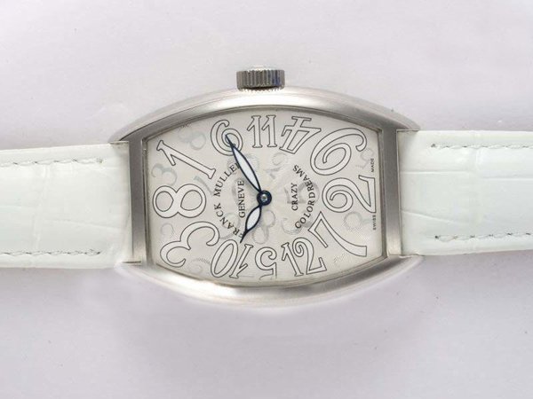 Franck Muller Cintree Curvex Crazy Hours K18WG 7851CH Automatic White Dial Rectangle Watch watches