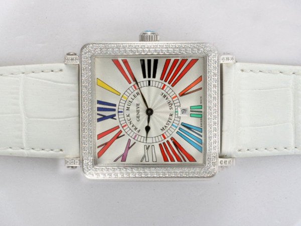 Franck Muller Colour Dreams Collection 6002-CODR-DT-D Stainless Steel Case White Dial Square Watch watches