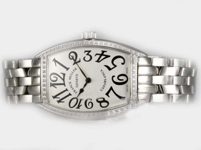 Franck Muller Curvex 1752 QZ ACBACE Stainless Steel Bezel White Dial Quartz Watch watches