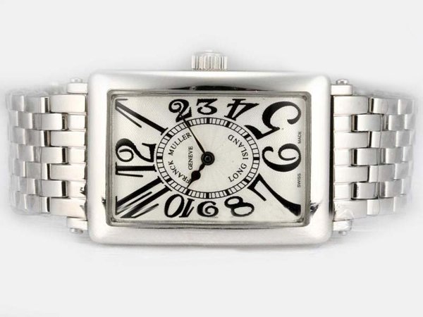 Franck Muller Long Island 1000-SC Stainless Steel Case Stainless Steel Bezel White Dial Watch watches