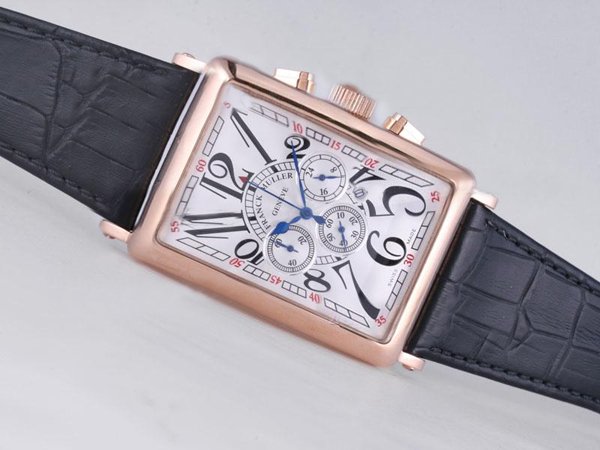 Franck Muller Long Island 1200 CC AT Quartz Chronograph Rectangle White Dial Watch watches