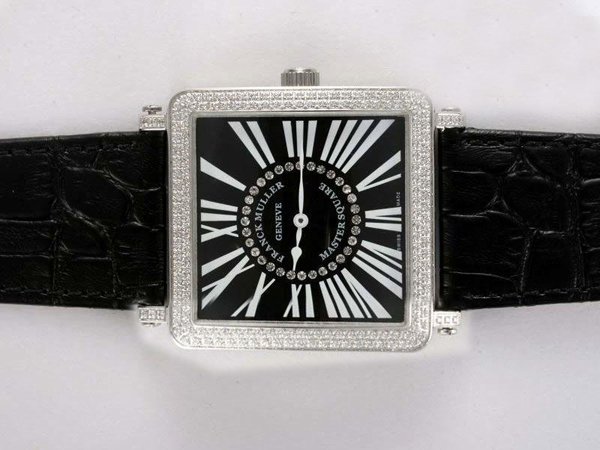 Franck Muller Master Square 6002 DT-D Square Quartz Black Dial Watch watches
