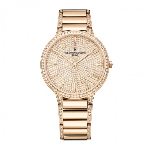 Vacheron Constantin Patrimony Contemporary Rose Gold Diamond Pave Dial Ladies Watch 86615/CA2R-9839 watches
