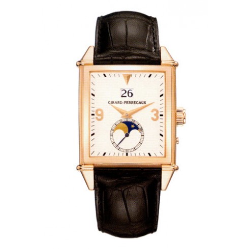 Girard Perragaux Vintage 1945 18kt Rose Gold Black Leather Men's Watch 25800.0.52.815 watches
