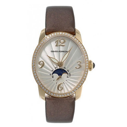 Girard Perregaux Cats Eye Diamond 18kt Yellow Gold Brown Satin Ladies Watch 08049-D0-A51-1151 watches