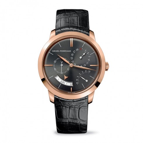 Girard Perregaux 1966 Black Dial Pink Gold Black Leather Automatic Men's Watch 49538-52-231-BK6A watches
