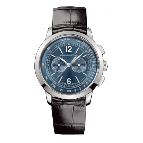 Girard Perregaux 1966 Blue Dial Chronograph Black Leather Men's Watch 49539-53-451-BK6B watches