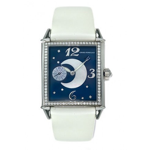 Girard Perregaux Vintage 1945 Diamond Stainless Steel White Leather Ladies Watch 25932-D11-A421-IK7 watches