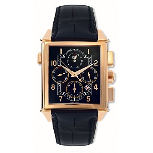 Girard Perregaux Vintage 1945 18kt Rose Gold Black Leather Men's Watch 25975-0-52-6056 watches