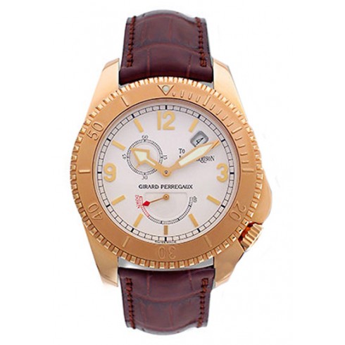 Girard Perregaux Seahawk II 18kt Rose Gold Brown Leather Men's Watch 49910-0-52-7147 watches