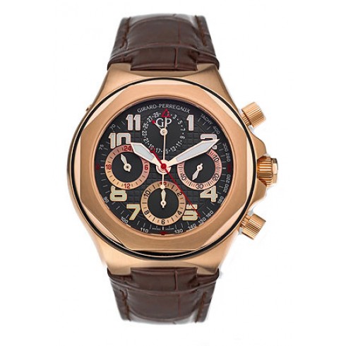 Girard Perregaux Laureato EVO3 18kt Rose Gold Brown Leather Men's Watch 80180-52-212-BBEA watches