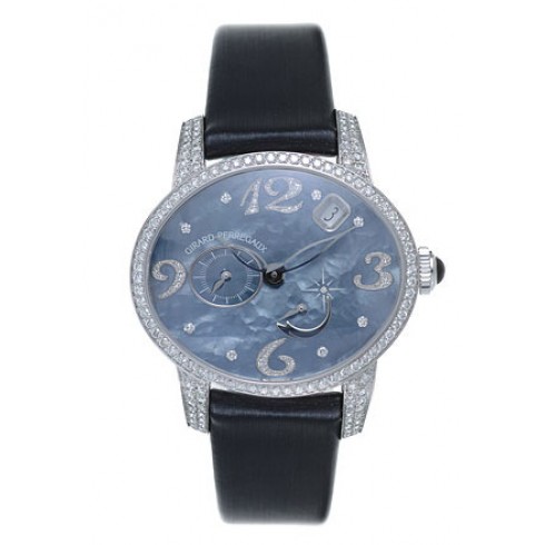 Girard Perregaux Cats Eye Diamond 18kt White Gold Black Satin Ladies Watch 80480-D53-P661-JK6 watches