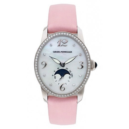 Girard Perregaux Cats Eye Diamond 18kt White Gold Pink Satin Ladies Watch 80490-D53-A761-KK9 watches