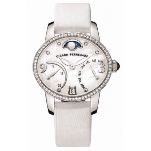 Girard Perregaux Cats Eye Mother of Pearl Diamond 18K White Gold Automatic Ladies Watch 80485D53A761-KK7A watches