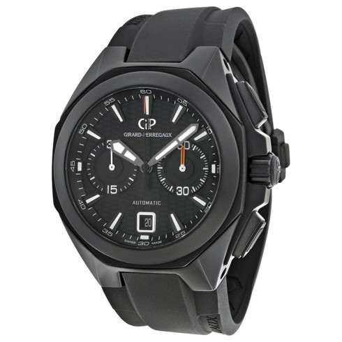 Girard Perregaux Chrono Hawk Automatic Black Dial Black Rubber Men's Watch 49970-32-631-FK6A watches