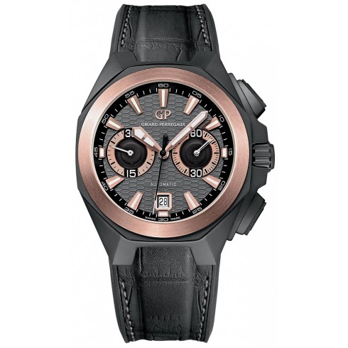 Girard Perregaux Chrono Hawk Grey Dial Black Crocodile Leather Men's Watch 49970-34-232-BB6A watches