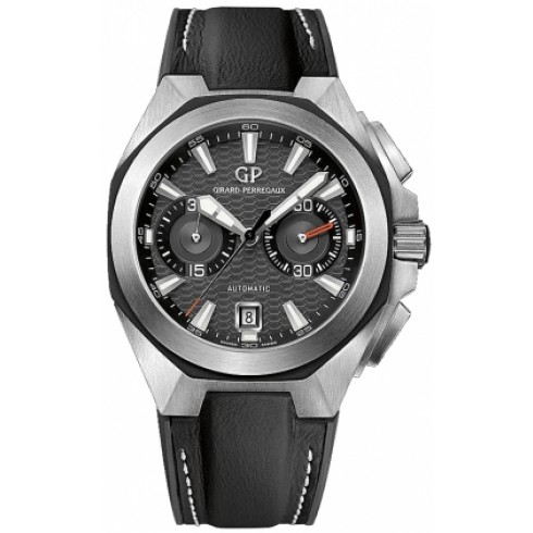 Girard Perregaux Chrono Hawk Automatic Grey Dial Black Leather Men's Watch 49970-11-231-HD6A watches