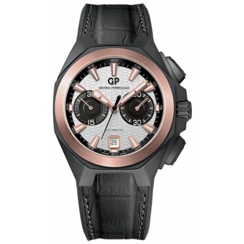 Girard Perregaux Chrono Hawk Silver Dial Black Crocodile Leather Men's Watch 49970-34-132-BB6A watches