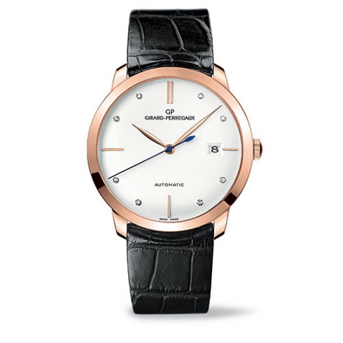 Girard Perregaux GP 1966 Silver Dial 18kt Pink Gold Black Leather Men's Watch 49525-52-1A1-BK6A watches