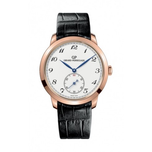 Girard Perregaux GP 1966 White Dial 18kt Pink Gold Black Leather Men's Watch 49534-52-711-BK6A watches