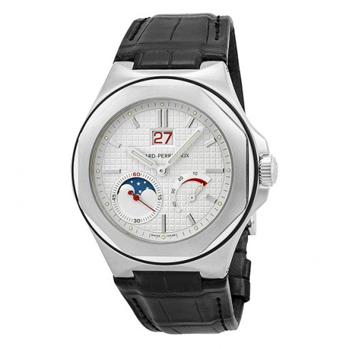 Girard Perregaux Laureato Automatic Silver Dial Black Leather Men's Watch 80185-11-131-BB6A watches