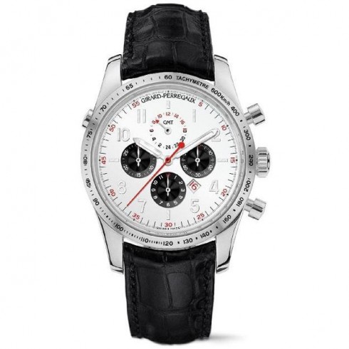 Girard Perregaux Monte Carlo White Dial Black Leather Men's Watch 49583-11-151-BA6A watches
