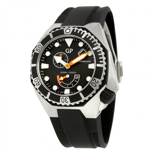 Girard Perregaux Sea Hawk Black Dial Black Rubber Automatic Men's Watch 49960-19-631-FK6A watches
