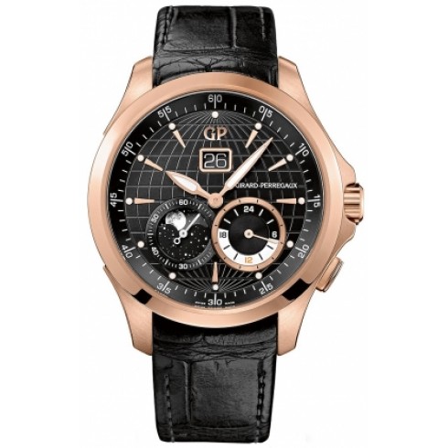Girard Perregaux Traveller Large Date Moonphase GMT Automatic Men's Watch 49655-52-631-BB6A watches