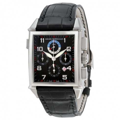 Girard Perregaux Vintage 1945 Chronograph GMT Automatic Black Dial Men's Watch 25975-53-612-BA6A watches