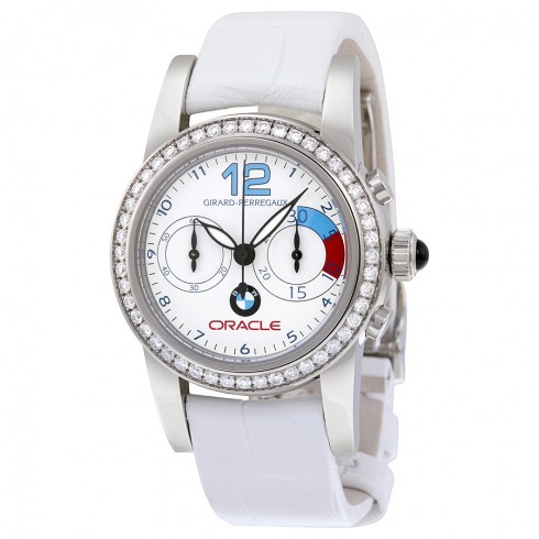 Girard Perregaux White Dial Chronograph Diamond Automatic Ladies Watch 80440D11A712-CB7A watches