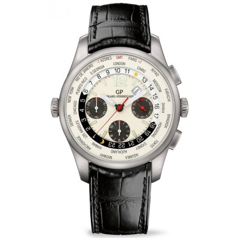 Replica Girard Perregaux Worldtime Silver Dial Chronograph Men's Watch 49805-11-153-BA6A Watch
