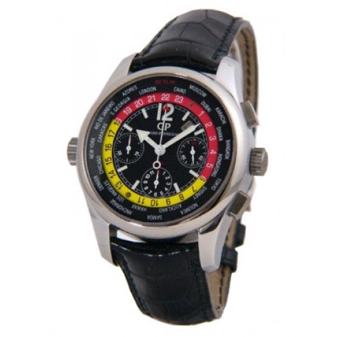 Girard Perregaux Worldtimer WW TC Black Dial Chronograph GMT Men's Watch 49800-22-654-BA6A watches