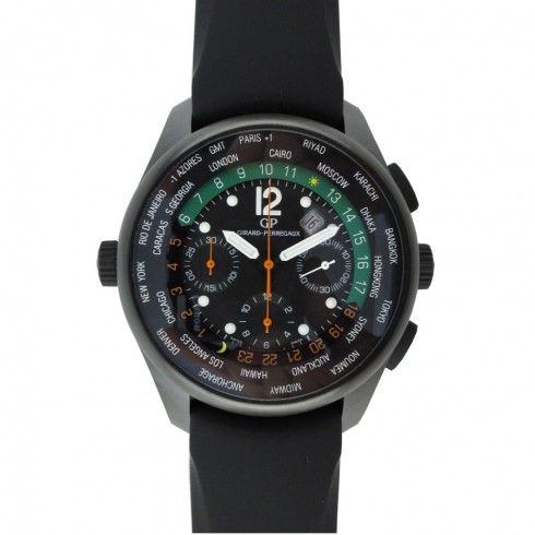 Girard Perregaux WW.TC El Avila Black Dial Black Rubber Automatic Men's Watch 49820-32-652-FK6A watches