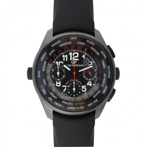 Girard Perregaux WW.TC Oro Negro Black Dial Chronograph Titanium Black Rubber Men's Watch 49820-32-650-FK6A watches