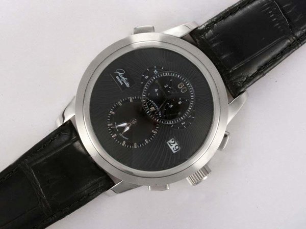 Glashutte Pano Edition Panomaticchrono 90-03-05-13-04 Black Cow Leather Strap 40mm Watch watches