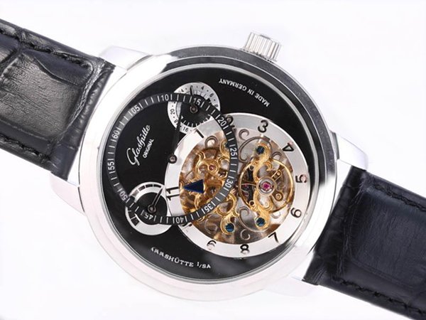 Glashutte Pano Edition Panomaticchrono XL 95-01-31-24-05 Black Dial Stainless Steel Bezel Watch watches