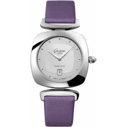 Glashutte Povonina Silver Dial Purple Satin Ladies Watch 1-03-01-15-02-04 watches