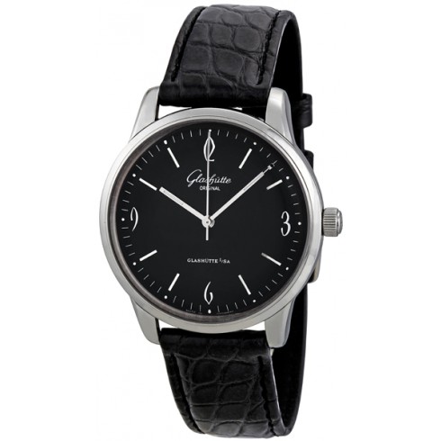 Glashutte Senator Black Dial Black Leather Automatic Men's Watch 39-52-04-02-04 watches