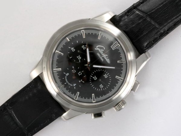 Glashutte Senator Chronograph 39-31-45-42-04 Black Dial Manual Winding 40mm Watch watches