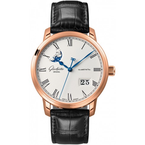 Glashutte Senator Panorama Silver Dial 18K Rose Gold Automatic Men's Watch 10004321504 watches